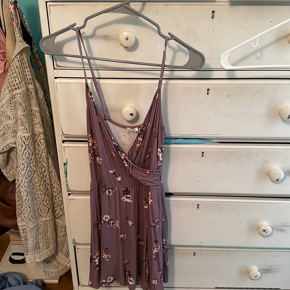 Purple floral romper
